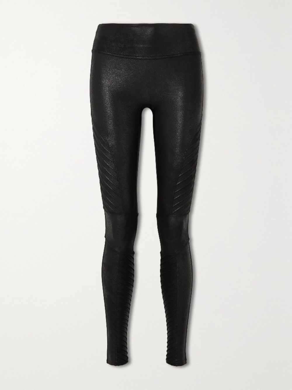 Spanx, Moto Faux Stretch-Leather Leggings, Black